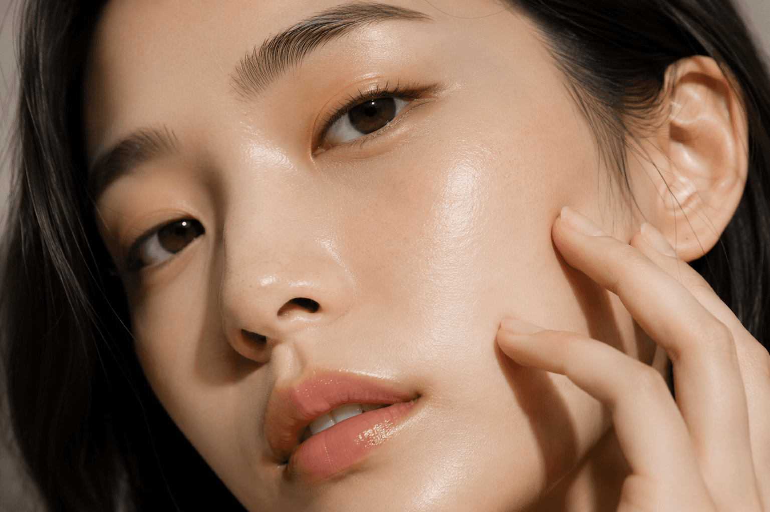 Rostro con piel hidratada y saludable